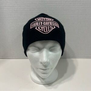HARLEY DAVIDSON Motorcycles toque hat pink and black